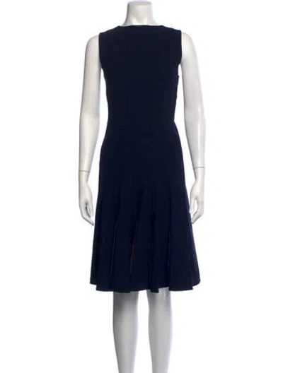 Pre-owned Akris Wool Knee-length Dress In Blue
