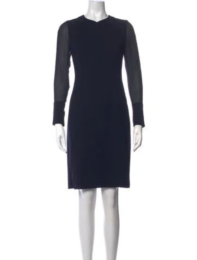 Pre-owned Akris Wool Knee-length Dress In Blue