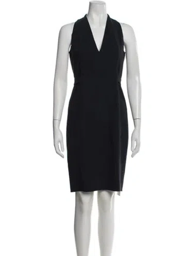 Pre-owned Akris Wool Knee-length Dress In Blue