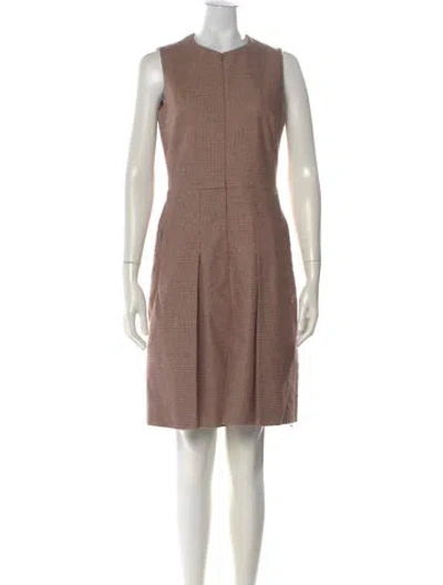 Pre-owned Akris Wool Knee-length Dress In Brown
