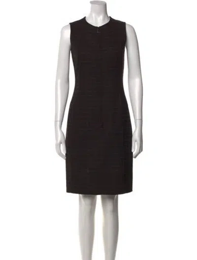 Pre-owned Akris Wool Knee-length Dress In Brown