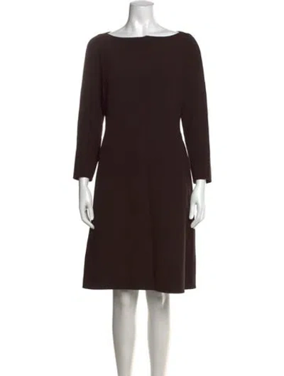 Pre-owned Akris Wool Knee-length Dress In Brown