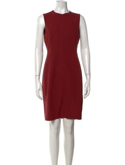 Pre-owned Akris Wool Knee-length Dress In Burgundy