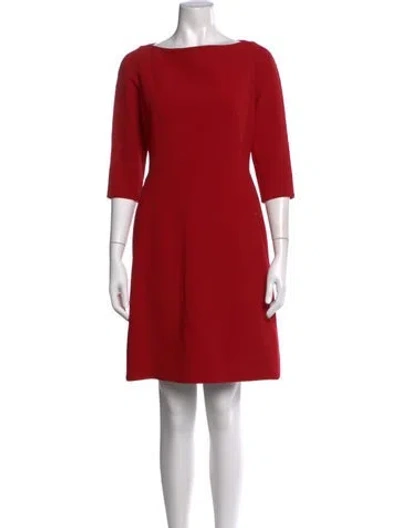 Pre-owned Akris Wool Knee-length Dress In Burgundy