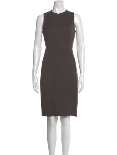 Pre-owned Akris Wool Knee-length Dress In Gray