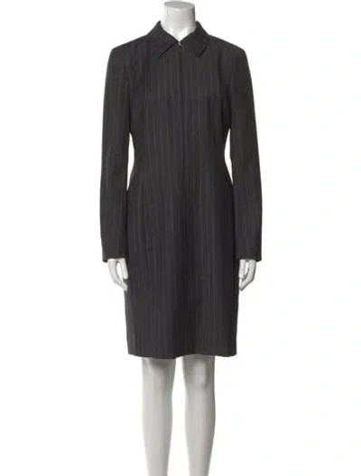 Pre-owned Akris Wool Knee-length Dress In Gray