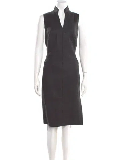 Pre-owned Akris Wool Knee-length Dress In Gray