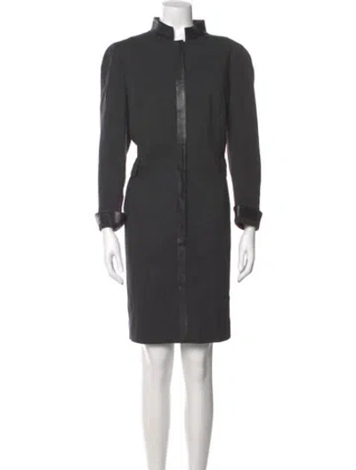 Pre-owned Akris Wool Knee-length Dress In Gray