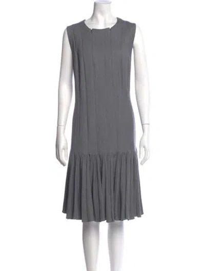 Pre-owned Akris Wool Knee-length Dress In Gray