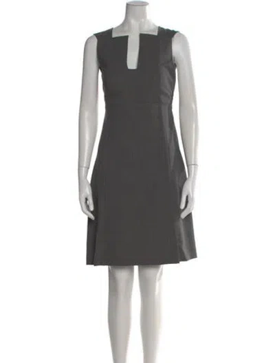 Pre-owned Akris Wool Knee-length Dress In Gray