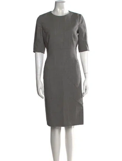 Pre-owned Akris Wool Knee-length Dress In Gray