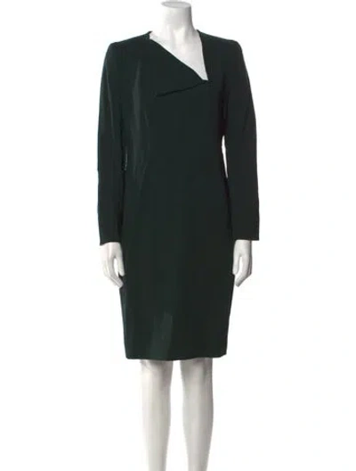 Pre-owned Akris Wool Knee-length Dress In Green