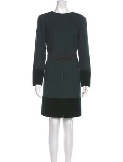 Pre-owned Akris Wool Knee-length Dress In Green