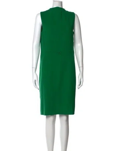 Pre-owned Akris Wool Knee-length Dress In Green