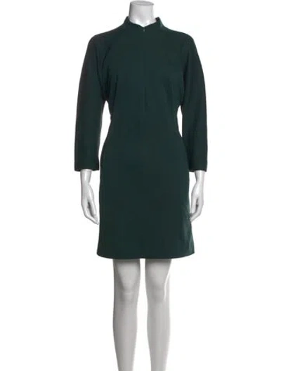 Pre-owned Akris Wool Knee-length Dress In Green