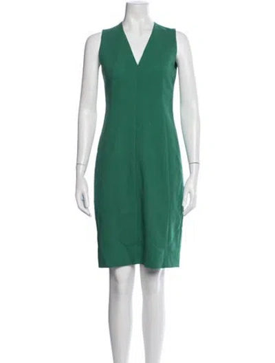 Pre-owned Akris Wool Knee-length Dress In Green