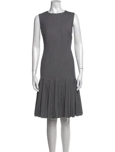 Pre-owned Akris Wool Knee-length Dress In Grey