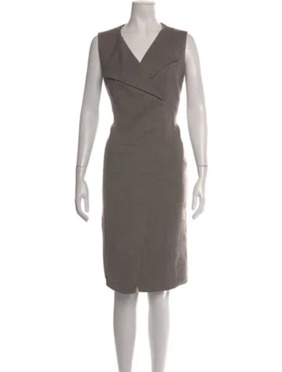 Pre-owned Akris Wool Knee-length Dress In Grey