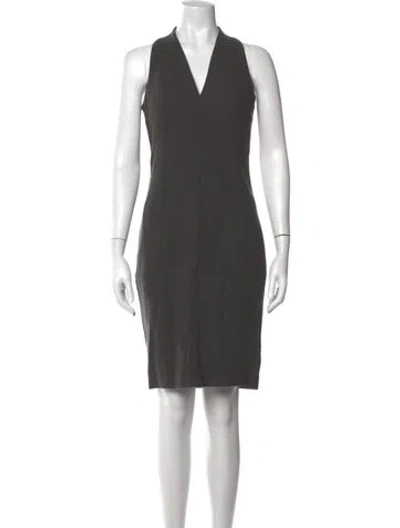 Pre-owned Akris Wool Knee-length Dress In Grey