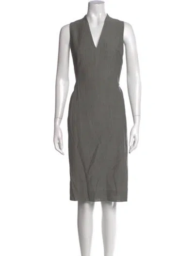 Pre-owned Akris Wool Knee-length Dress In Grey