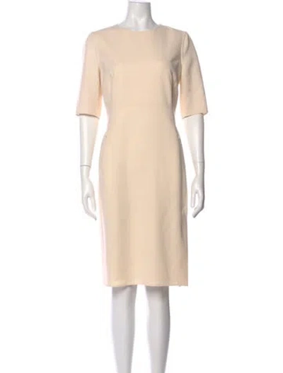 Pre-owned Akris Wool Knee-length Dress In Neutral