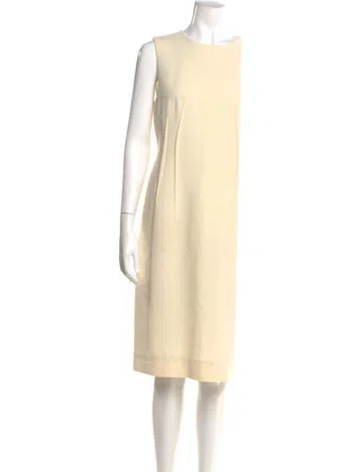 Pre-owned Akris Wool Knee-length Dress In Neutral