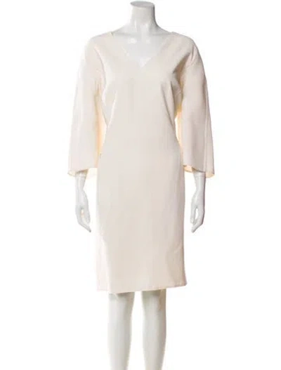 Pre-owned Akris Wool Knee-length Dress In Neutral