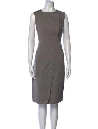 Pre-owned Akris Wool Knee-length Dress In Neutral