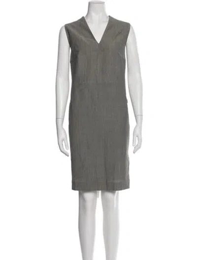 Pre-owned Akris Wool Knee-length Dress In Neutral