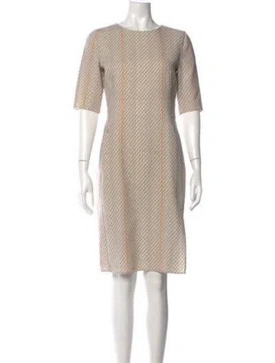 Pre-owned Akris Wool Knee-length Dress In Neutral