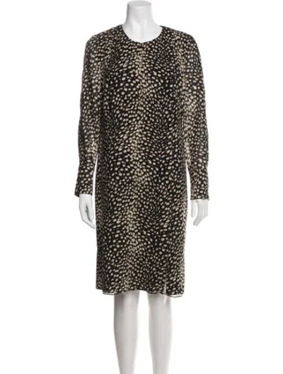 Pre-owned Akris Wool Knee-length Dress In Neutral