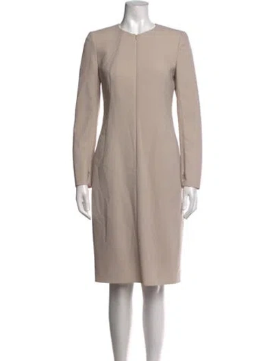 Pre-owned Akris Wool Knee-length Dress In Neutrals