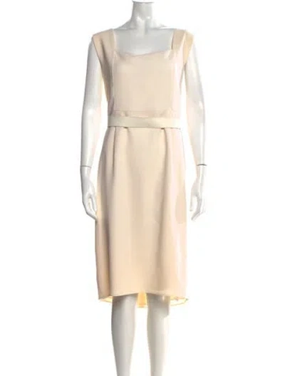 Pre-owned Akris Wool Knee-length Dress In Neutrals