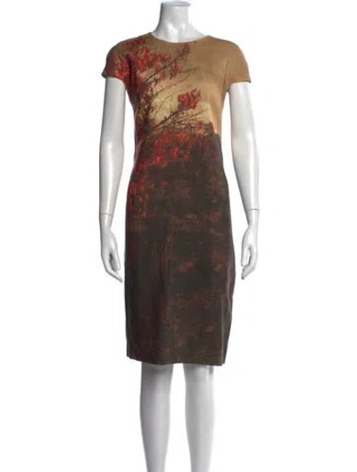 Pre-owned Akris Wool Knee-length Dress In Neutrals