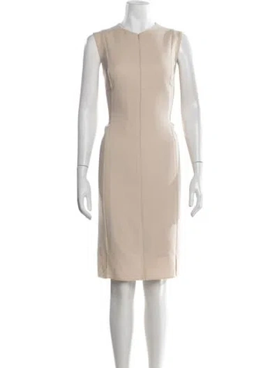 Pre-owned Akris Wool Knee-length Dress In Neutrals