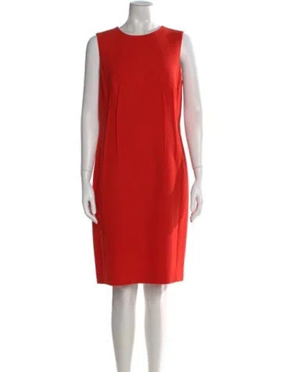 Pre-owned Akris Wool Knee-length Dress In Orange