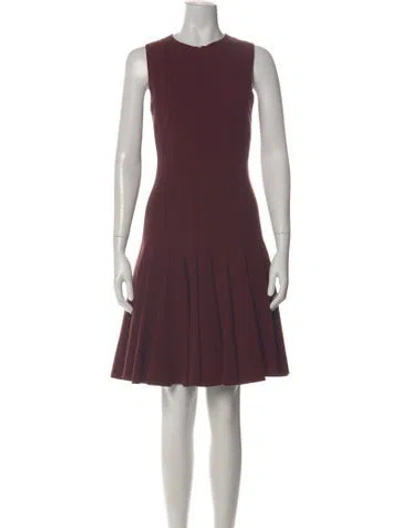 Pre-owned Akris Wool Knee-length Dress In Purple