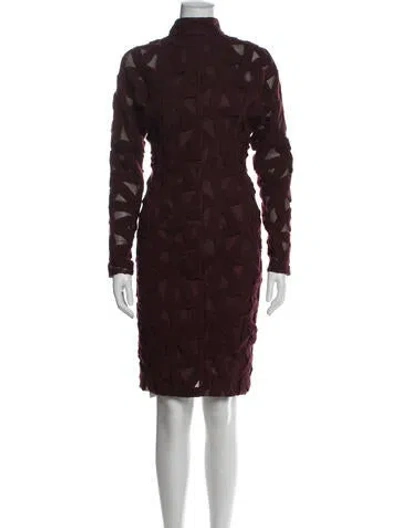 Pre-owned Akris Wool Knee-length Dress In Purple