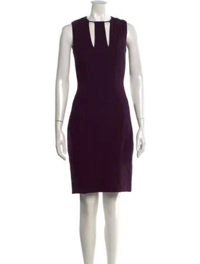 Pre-owned Akris Wool Knee-length Dress In Purple