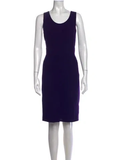 Pre-owned Akris Wool Knee-length Dress In Purple