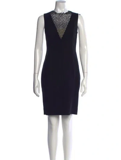 Pre-owned Akris Wool Knee-length Dress In Purple