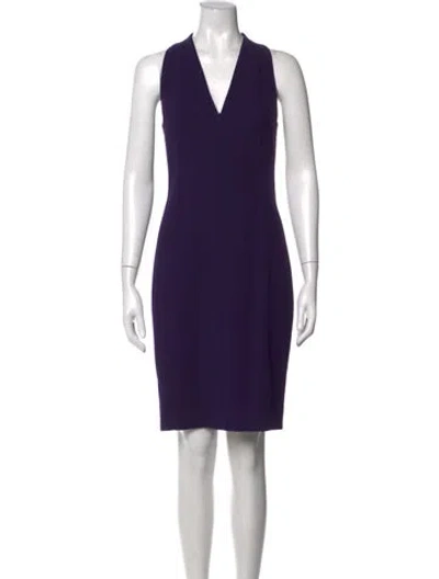 Pre-owned Akris Wool Knee-length Dress In Purple