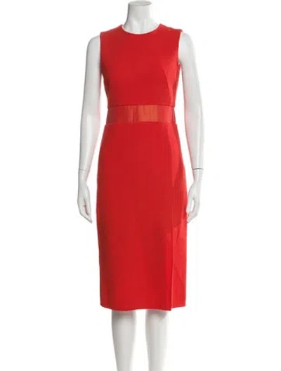 Pre-owned Akris Wool Knee-length Dress In Red