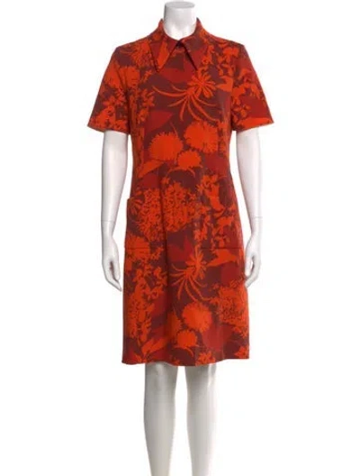 Pre-owned Akris Wool Knee-length Dress In Red