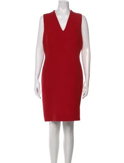 Pre-owned Akris Wool Knee-length Dress In Red