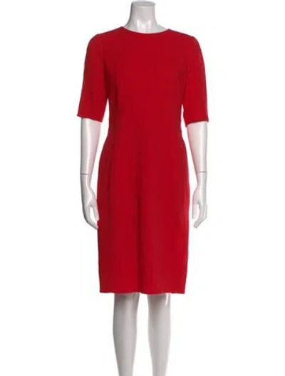 Pre-owned Akris Wool Knee-length Dress In Red