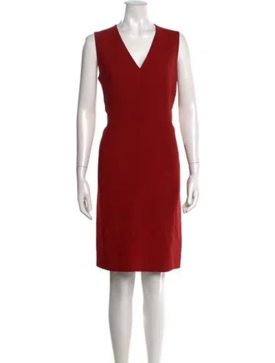 Pre-owned Akris Wool Knee-length Dress In Red