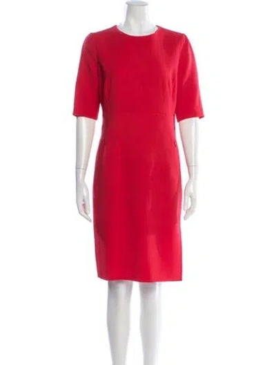 Pre-owned Akris Wool Knee-length Dress In Red