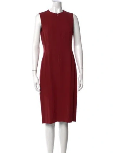 Pre-owned Akris Wool Knee-length Dress In Red