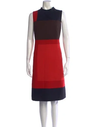 Pre-owned Akris Wool Knee-length Dress In Red